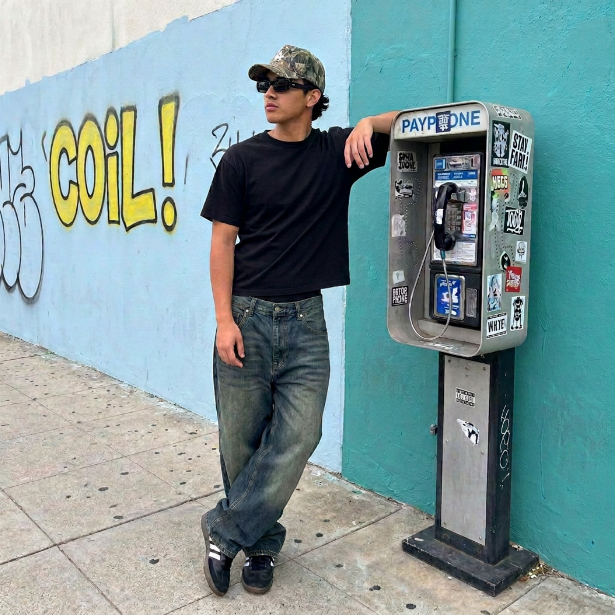 Boxy lookbook — payphone wall